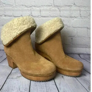 Crown Vintage Seloin- Ankle Boot Women's Size 9 Brown Suede Faux Fur Lined